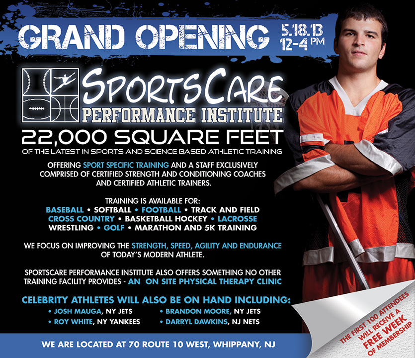 Sports Care Performance Institute Grand Opening Ad