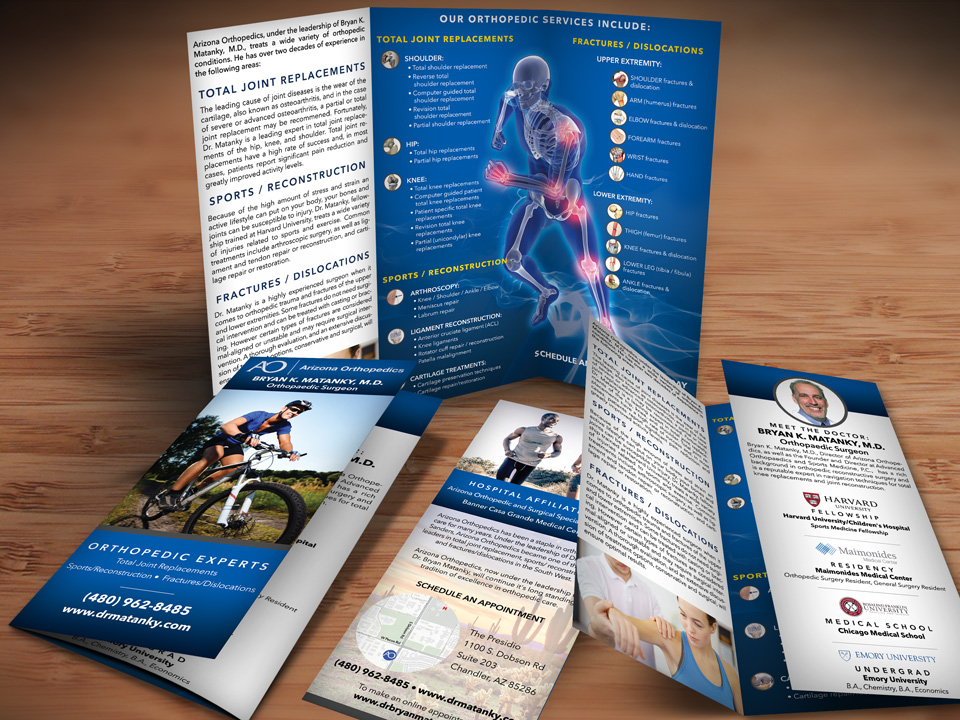 Brochure design for arizona orthopedics