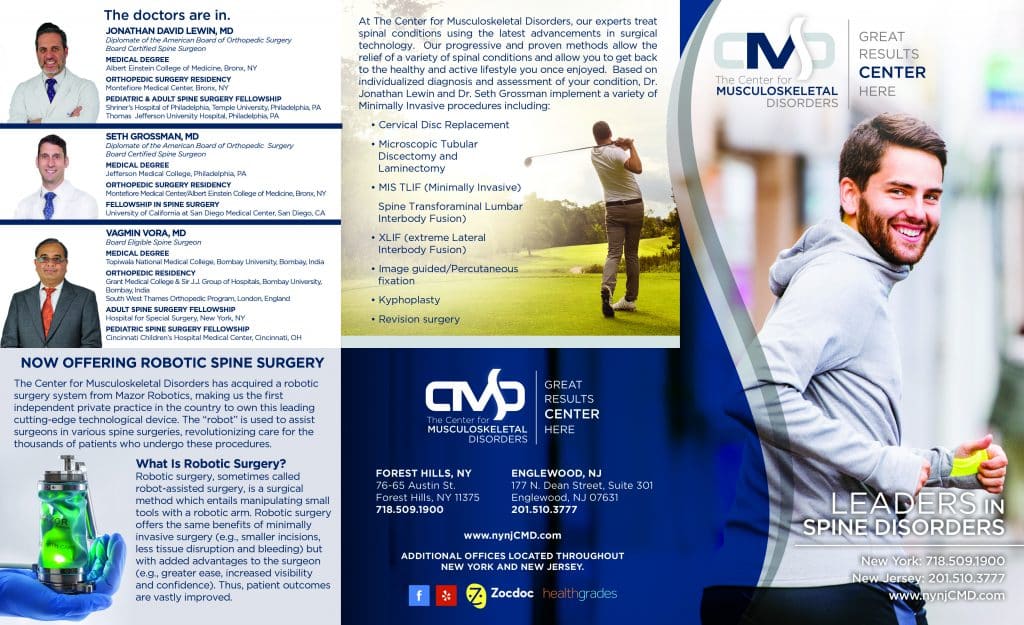 Spine Treatments Brochure Design Graphics for Doctors Spine Treatments Brochure Design Graphics for Doctors